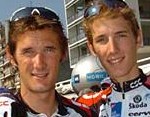 The Schleck brothers at the start of the GP Nobili Rubinetteri 2006